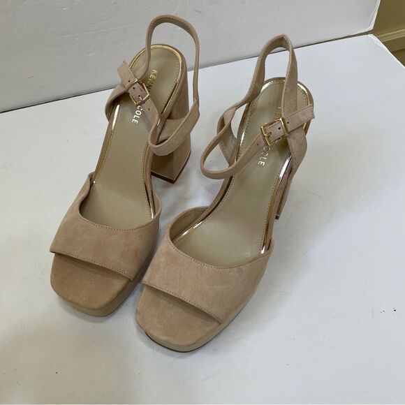 NEW WITHOUT TAGS KENNETH COLE DOLLY LEATHER SANDALS WITH BLOCK HEEL - Picture 6 of 7